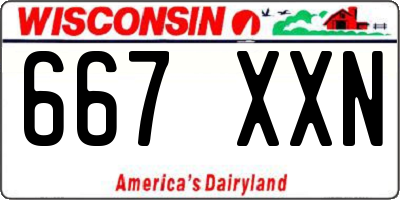 WI license plate 667XXN