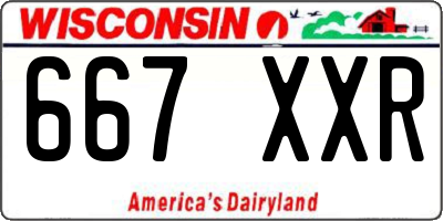 WI license plate 667XXR