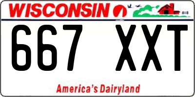WI license plate 667XXT