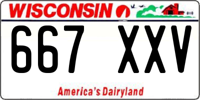 WI license plate 667XXV