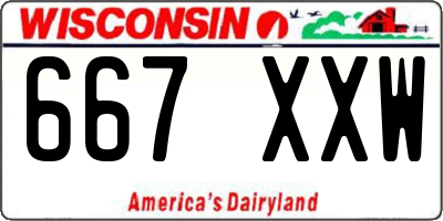 WI license plate 667XXW