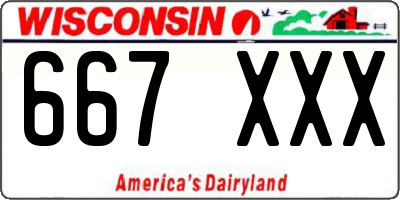 WI license plate 667XXX