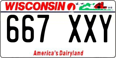 WI license plate 667XXY