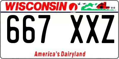 WI license plate 667XXZ