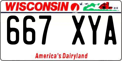 WI license plate 667XYA