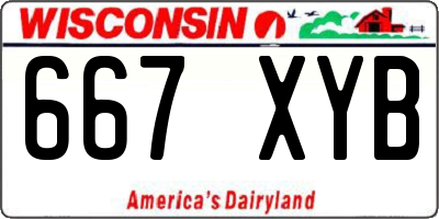 WI license plate 667XYB