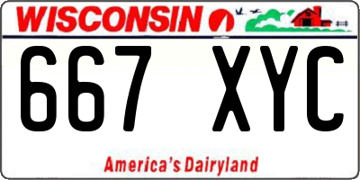 WI license plate 667XYC