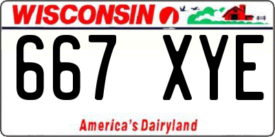 WI license plate 667XYE