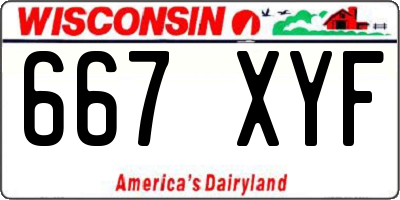 WI license plate 667XYF