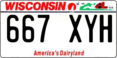 WI license plate 667XYH