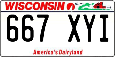WI license plate 667XYI