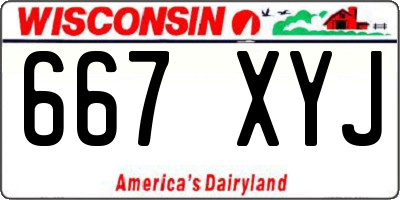 WI license plate 667XYJ