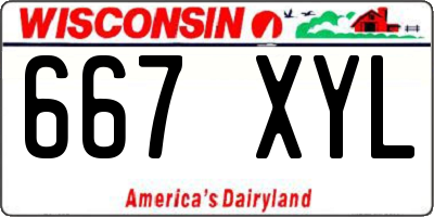 WI license plate 667XYL