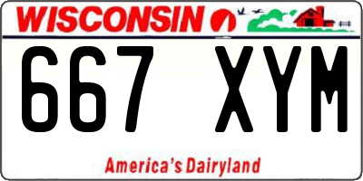WI license plate 667XYM