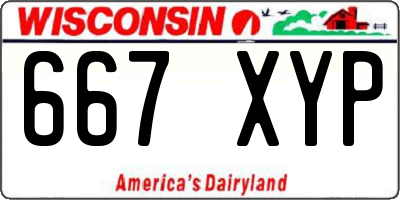 WI license plate 667XYP