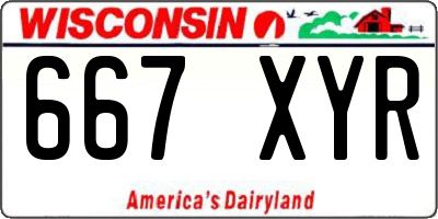 WI license plate 667XYR