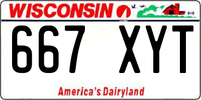 WI license plate 667XYT