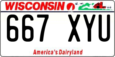 WI license plate 667XYU