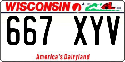 WI license plate 667XYV