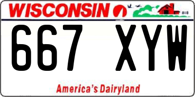 WI license plate 667XYW