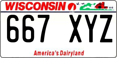 WI license plate 667XYZ