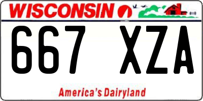 WI license plate 667XZA