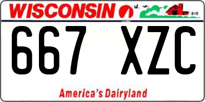 WI license plate 667XZC