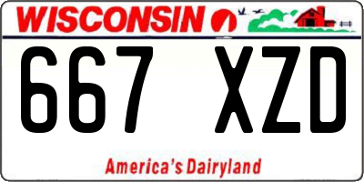 WI license plate 667XZD
