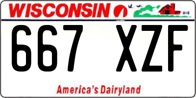 WI license plate 667XZF