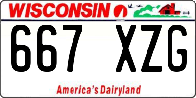 WI license plate 667XZG