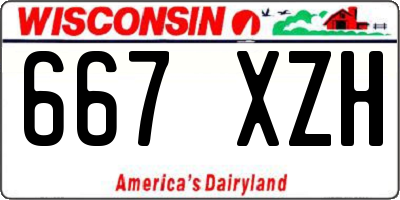 WI license plate 667XZH
