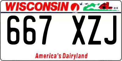WI license plate 667XZJ