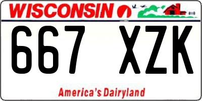 WI license plate 667XZK