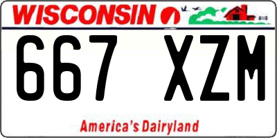 WI license plate 667XZM