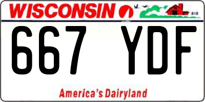 WI license plate 667YDF
