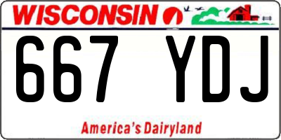 WI license plate 667YDJ