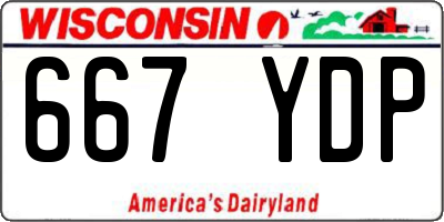 WI license plate 667YDP