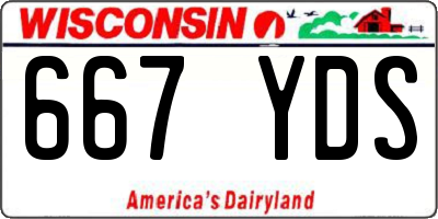 WI license plate 667YDS