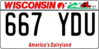 WI license plate 667YDU