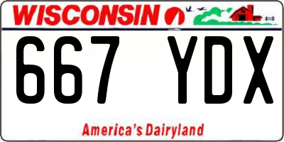 WI license plate 667YDX