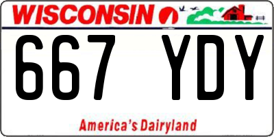 WI license plate 667YDY
