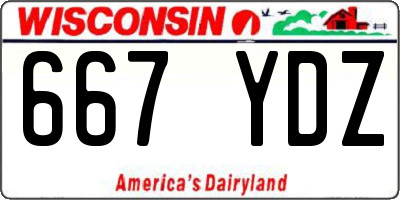 WI license plate 667YDZ