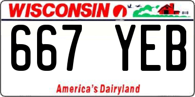 WI license plate 667YEB