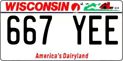 WI license plate 667YEE