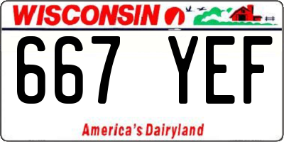 WI license plate 667YEF