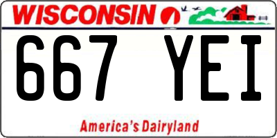 WI license plate 667YEI