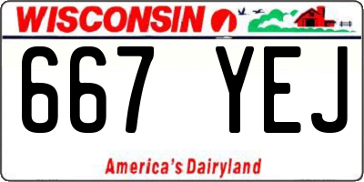 WI license plate 667YEJ