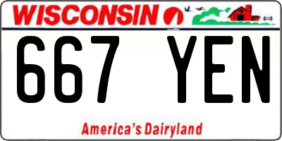 WI license plate 667YEN
