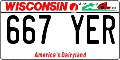 WI license plate 667YER
