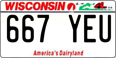 WI license plate 667YEU